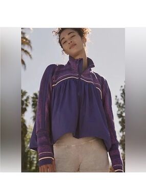 FP Movement by Free People Spaced Out Purple Loose Zip Up Jacket Women’s SMALL